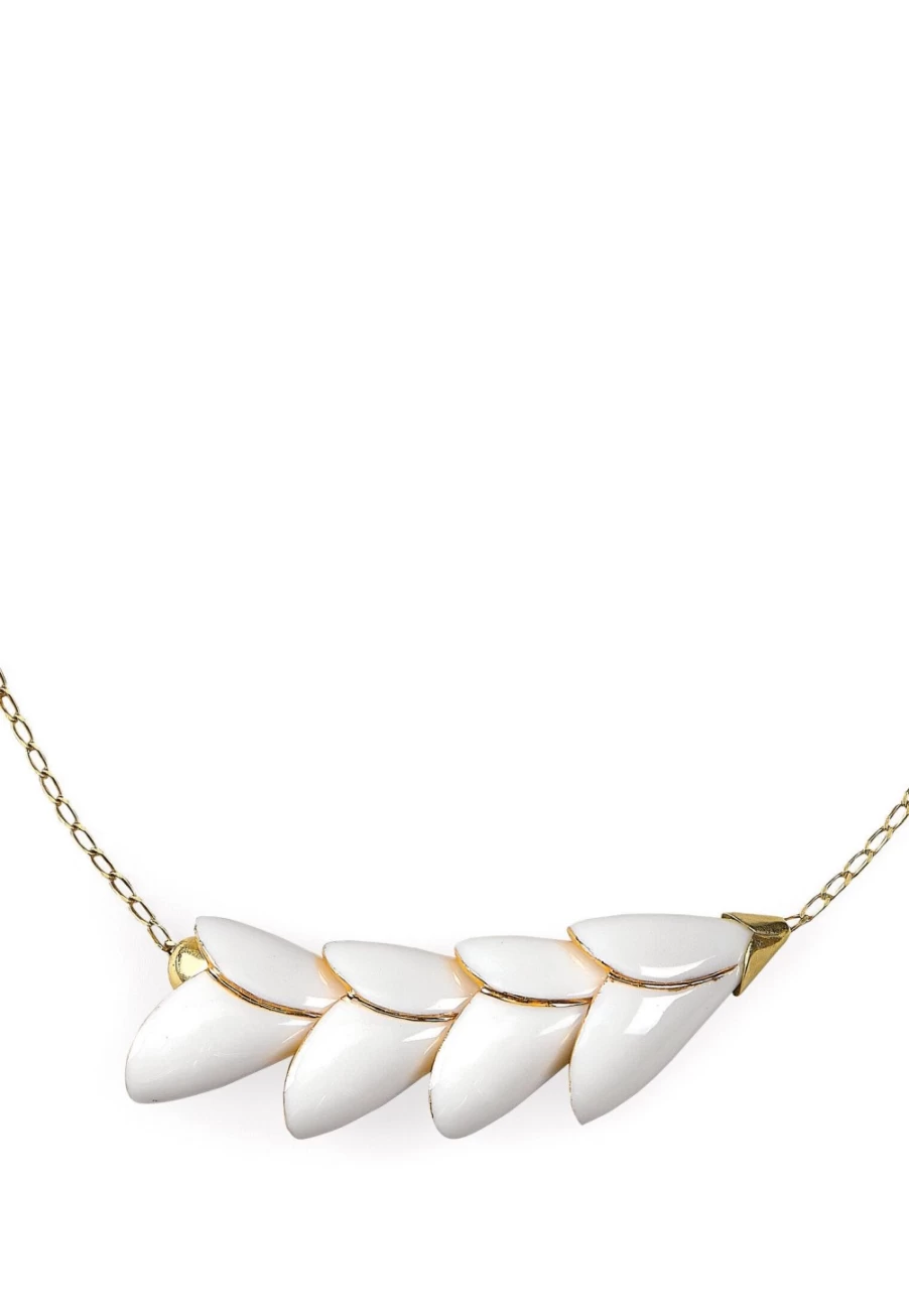 Lladró Heliconia 4-Petal Floral Porcelain Pendant Necklace
