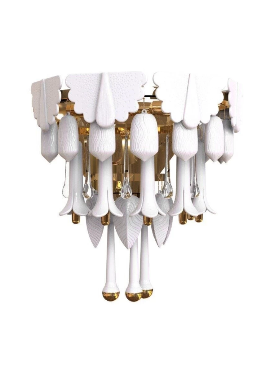 Lladró Seasons Wall Sconce Sunrise - Handcrafted Ceramic Art Light USA
