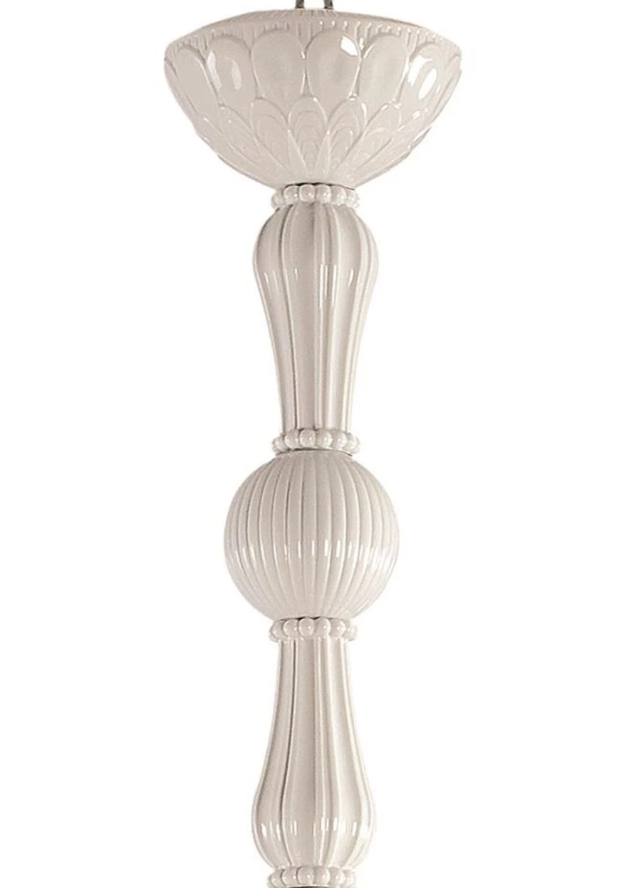 Lladró Ivy And Seed 16-Light Flat Chandelier in White | Large Modern Ceiling Light Fixture (US)