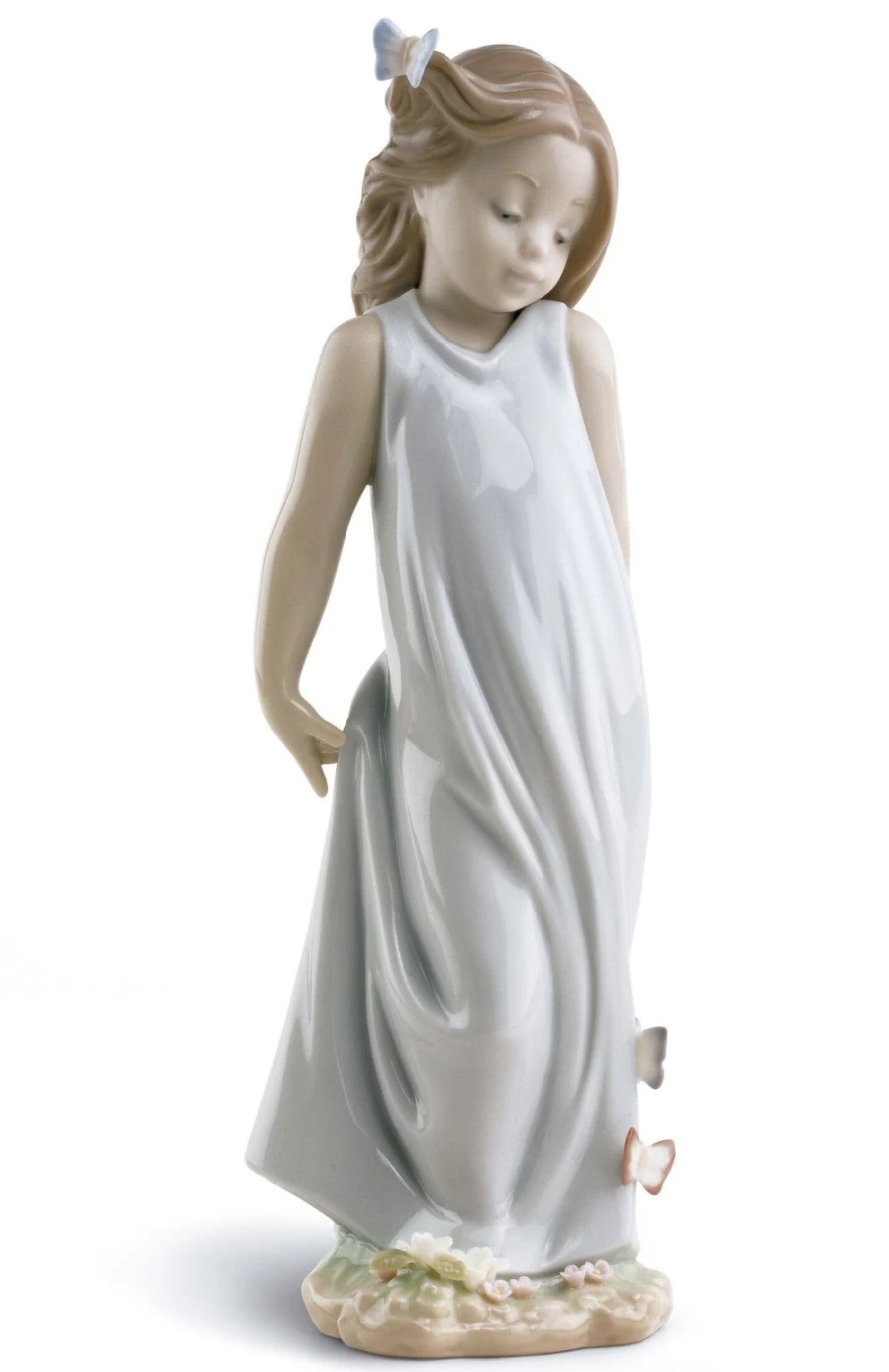 Lladró Porcelain Friend Of The Butterflies Girl Figurine – Elegant Collectible Statue