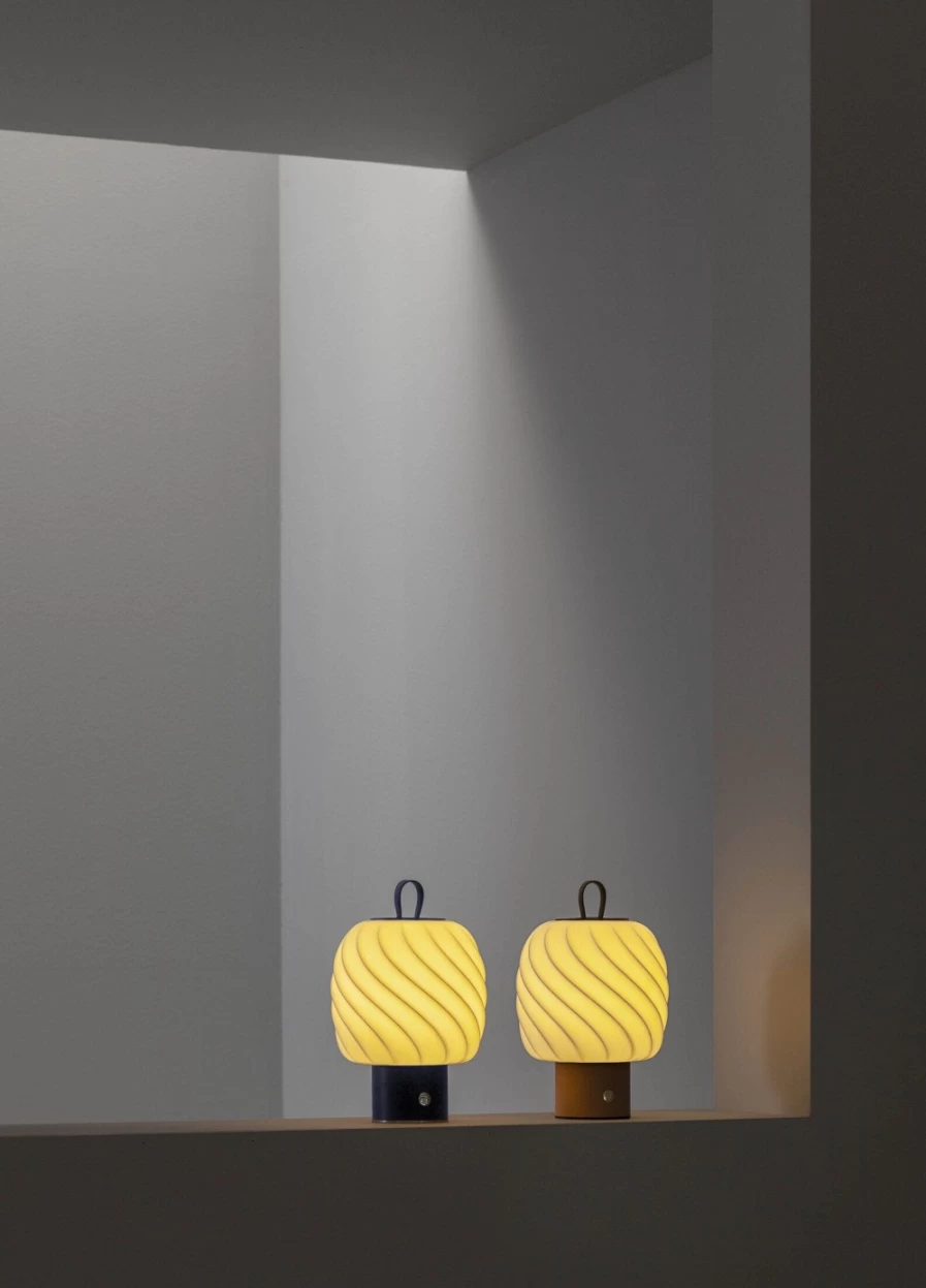 Lladró Blue Medium Portable Ice Cream Lamp – Decorative LED Night Light