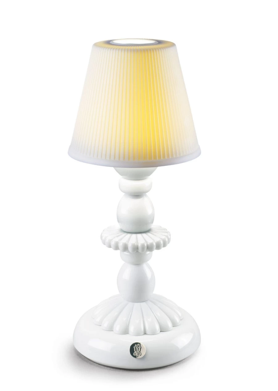 Lladró Lotus Firefly White Porcelain Table Lamp – Elegant Home Decor Lighting